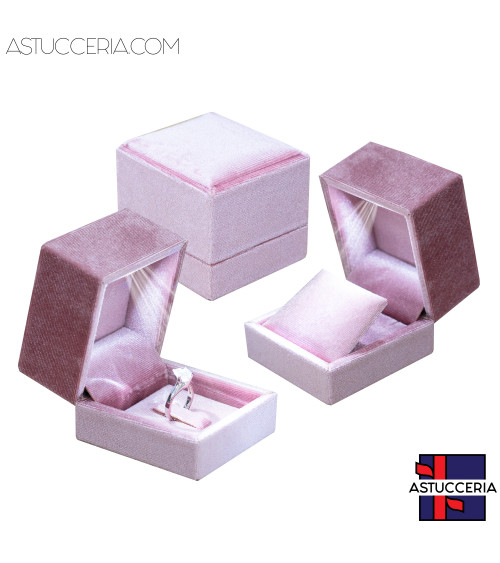 Astuccio Per Gioielli Con Luce Led Linea PISTOIA Multiuso 6 Pezzi Rosa Baby