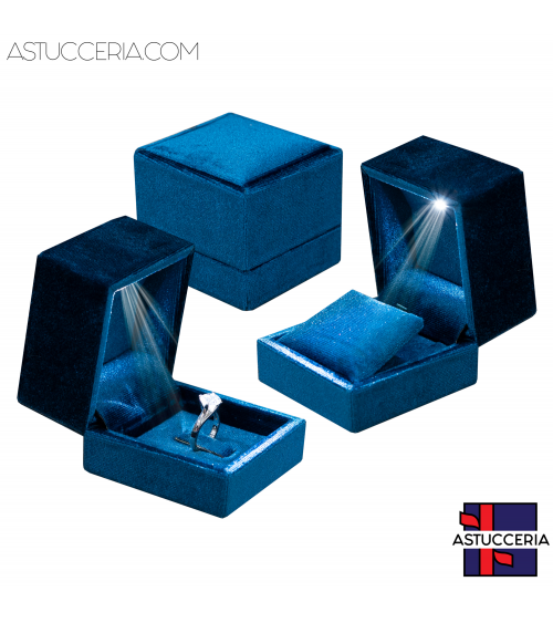 Astuccio Per Gioielli Con Luce Led Linea PISTOIA Multiuso 6 Pezzi Blu