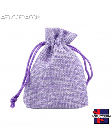 Sacchetti Regalo Di Juta Doppio Laccio  7x9cm 20pz Lilla