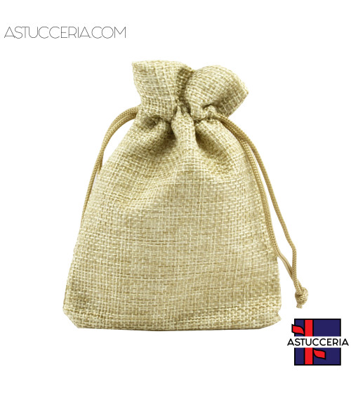 Sacchetti Regalo Di Juta Doppio Laccio  9x12cm 20pz Naturale