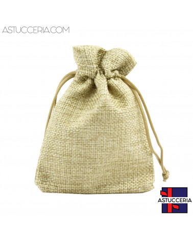 Sacchetti Regalo Di Juta Doppio Laccio  9x12cm 20pz Naturale