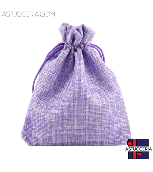 Sacchetti Regalo Di Juta Doppio Laccio 12x15cm 20pz Lilla