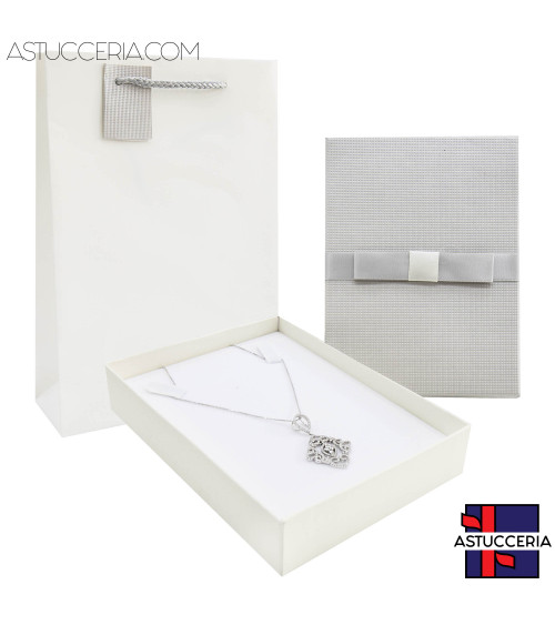 Astuccio In Cartoncino Linea VERONA 130x180x38mm 12 pezzi Shopper Abbinata Argento