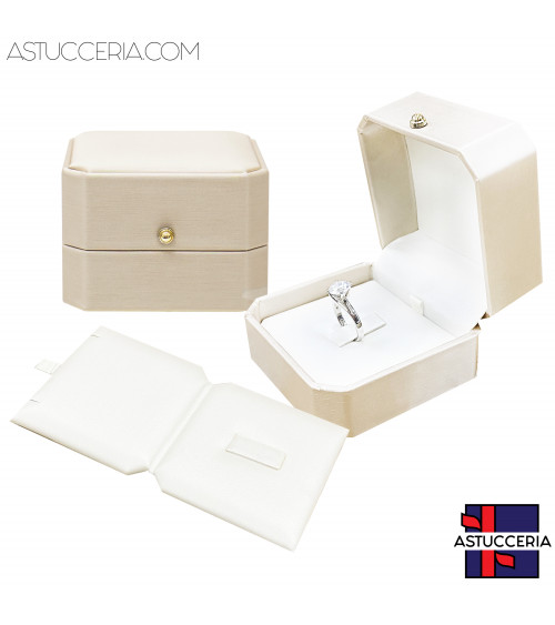 Astucci Per Gioielli Linea CAPRI 70x70x50mm Multiuso Anello Orecchini 6 pezzi Cipria Tan