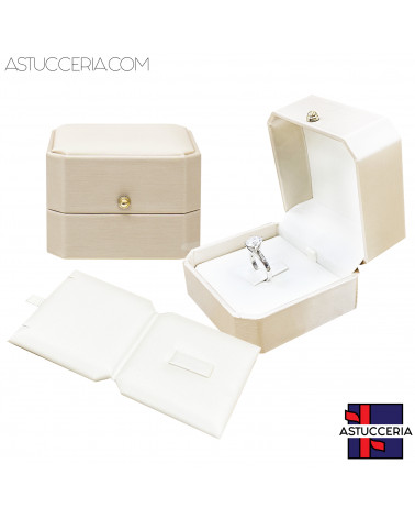 Astucci Per Gioielli Linea CAPRI 70x70x50mm Multiuso Anello+Orecchini 6 pezzi Cipria Tan