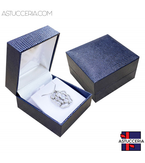 Astucci Per Gioielli Linea ROMA 65x70x40mm 12 pezzi Multiuso Orecchini e Collana Blu