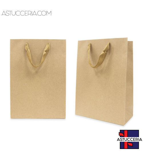 Busta Shopper Di Carta Kraft L 20x28x10cm 12pz Avana