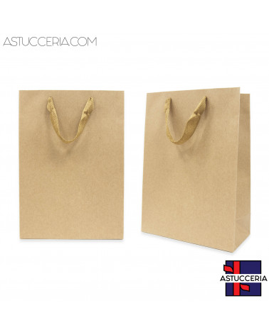 Busta Shopper Di Carta Kraft L 20x28x10cm 12pz Avana