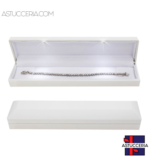 Astucci Per Gioielli Con Luce Linea TOLEDO 5,5x23x3,5cm 6 pezzi Bracciale Steso Bianco