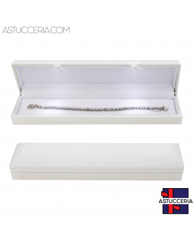 Astucci Per Gioielli Con Luce Linea TOLEDO 5,5x23x3,5cm 6 pezzi Bracciale Steso Bianco