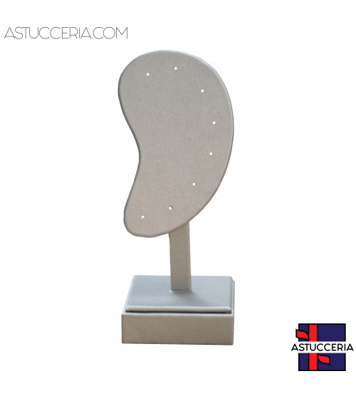 Espositore Per Orecchini Linea LUXURY Orecchio 55x140mm 1pz Similpelle Fibra Argento