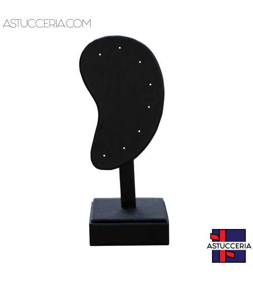 Espositore Per Orecchini Linea LUXURY Orecchio 55x140mm 1pz Similpelle Fibra Nero