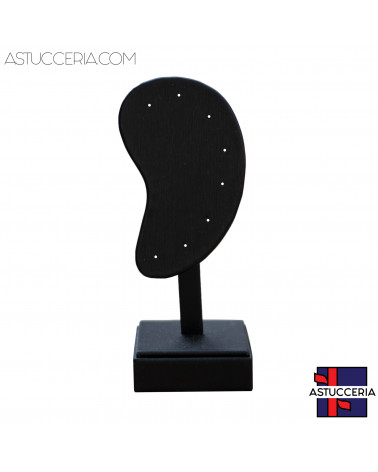 Espositore Per Orecchini Linea LUXURY Orecchio 55x140mm 1pz Similpelle Fibra Nero