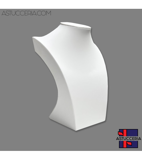 Espositore Per Collane Collo Busto Linea ELITE Altezza 20cm Similpelle Fibra Bianco