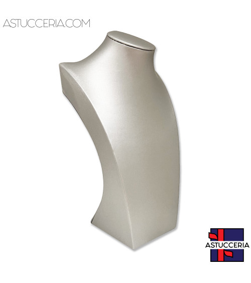 Espositore Per Collane Collo Busto Linea ELITE Altezza 35cm Similpelle Fibra Argento