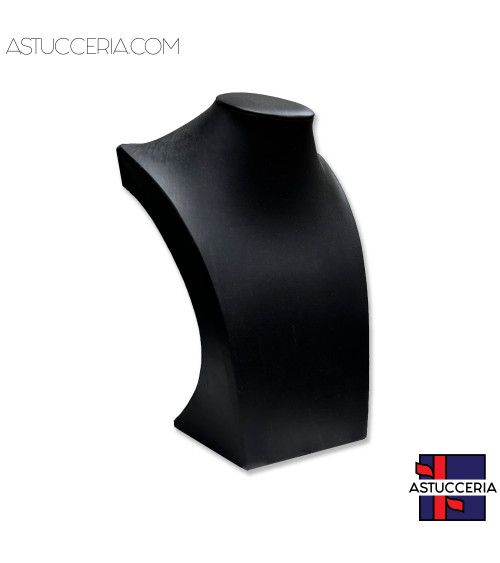 Espositore Per Collane Collo Busto Linea ELITE Altezza 25cm Similpelle Fibra Nero