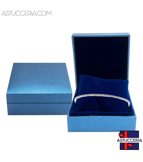 Astucci Per Gioielli Linea TOKYO 9x9x4cm Con Cuscino Bracciale-Orologio 6  pezzi Blu