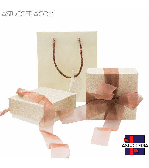 Astuccio In Cartoncino Linea MONTECARLO 90x90x40mm 24 pezzi Shopper Abbinata Oro