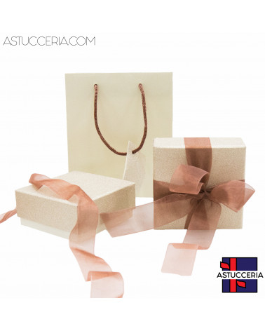 Astuccio In Cartoncino Linea MONTECARLO 70x70x40mm 24 pezzi Shopper Abbinata Oro