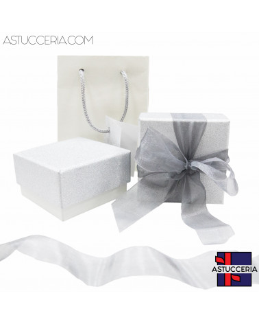 Astuccio In Cartoncino Linea MONTECARLO 70x70x40mm 24 pezzi Shopper Abbinata Argento