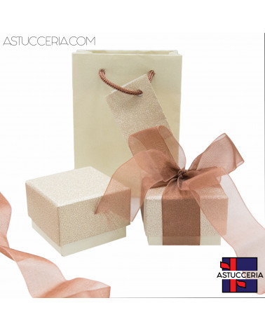 Astuccio In Cartoncino Linea MONTECARLO 55x55x40mm 24 pezzi Shopper Abbinata Oro