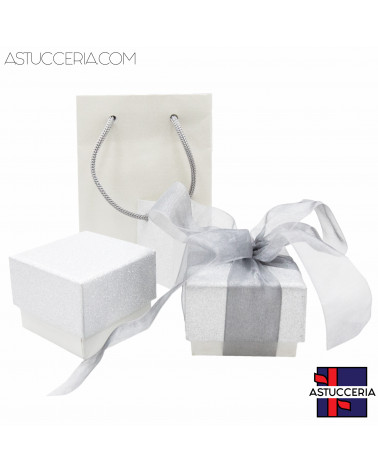 Astuccio In Cartoncino Linea MONTECARLO 55x55x40mm 24 pezzi Shopper Abbinata Argento