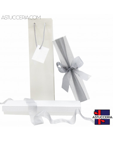 Astuccio In Cartoncino Linea MONTECARLO 222x45x30mm 12 pezzi Shopper Abbinata Argento