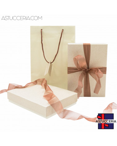 Astuccio In Cartoncino Linea MONTECARLO 135x190x40mm 6 pezzi Shopper Abbinata Oro