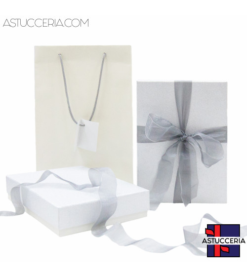 Astuccio In Cartoncino Linea MONTECARLO 135x190x40mm 6 pezzi Shopper Abbinata Argento