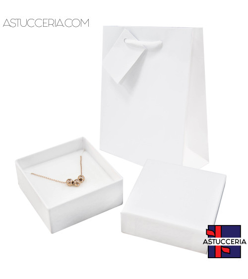 Astuccio In Cartoncino Linea AREZZO 90x90x40mm 24 pezzi   Shopper Bianco