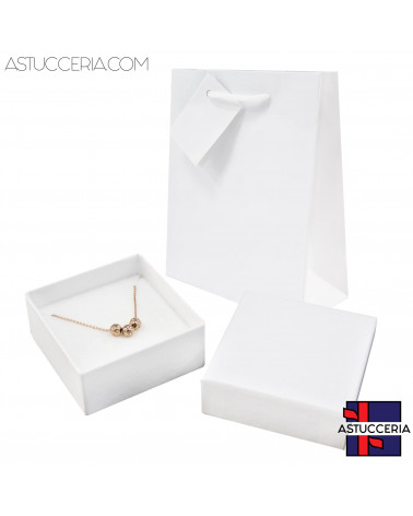 Astuccio In Cartoncino Linea AREZZO 90x90x40mm 24 pezzi + Shopper Bianco