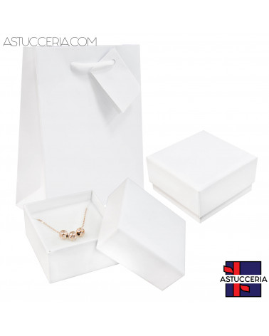 Astuccio In Cartoncino Linea AREZZO 70x70x40mm 24 pezzi + Shopper Bianco