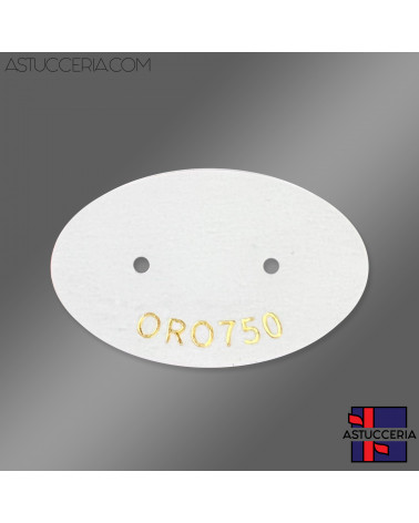 Cartoncino Per Orecchini Punti Luce Ovale 30x20mm 1000 pezzi Oro 750