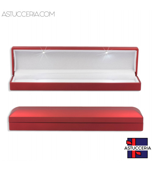 Astucci Per Gioielli Con Luce Linea TOLEDO 5,5x23x3,5cm 6 pezzi Bracciale Steso Rosso