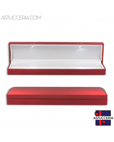 Astucci Per Gioielli Con Luce Linea TOLEDO 5,5x23x3,5cm 6 pezzi Bracciale Steso Rosso