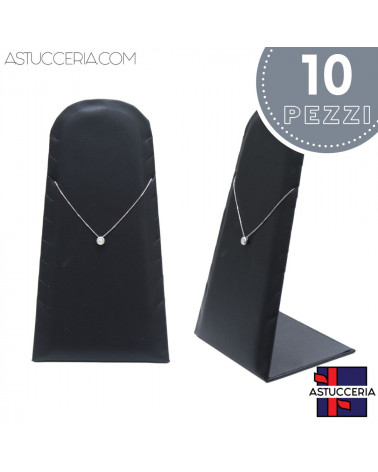 Espositore Per Collane Pannello A ''L'' Totem 11x21x9cm 10 pezzi Similpelle Nero LOTTO STOCK