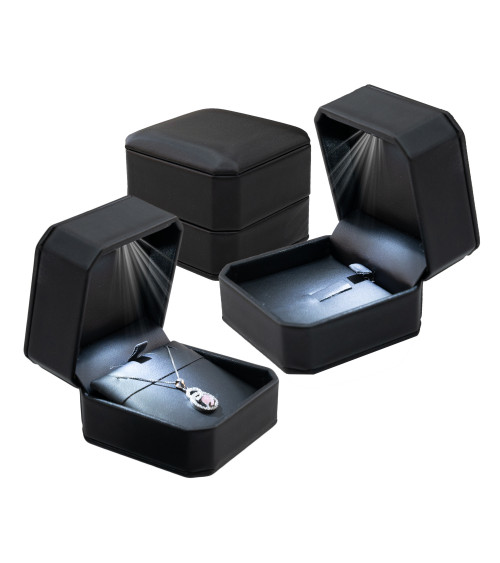 Astucci Per Gioielli Con Luce Linea TIVOLI 70x70x58mm Multiuso 6 pezzi Nero
