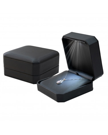 Astucci Per Gioielli Con Luce Linea TIVOLI 100x100x52mm Collana 6 pezzi Nero