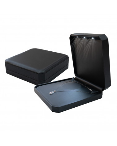 Astucci Per Gioielli Con Luce Linea TIVOLI 190x190x55mm Collana 3 pezzi Nero