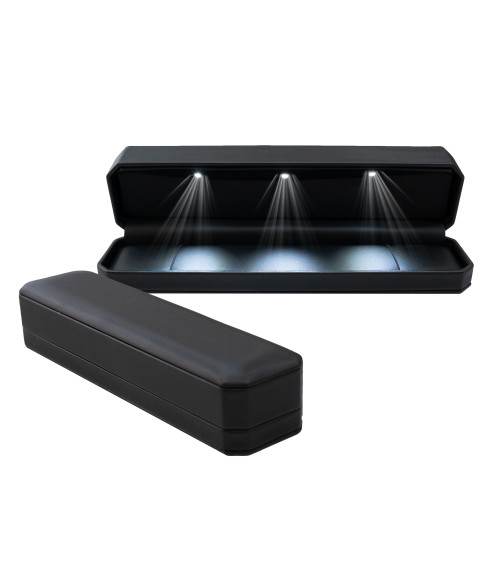 Astucci Per Gioielli Con Luce Linea TIVOLI 230x55x46mm Bracciale 4 pezzi Nero