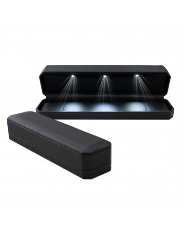 Astucci Per Gioielli Con Luce Linea TIVOLI 230x55x46mm Bracciale 4 pezzi Nero