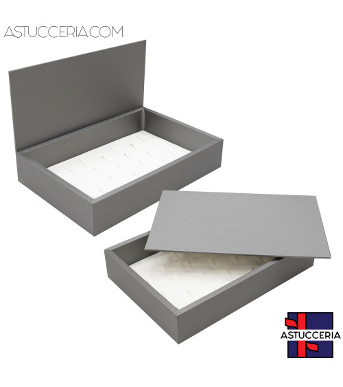 Vassoio Couvette Per Gioielli Linea TOP 260x175x50mm Similpelle Fibra Anelli Argento