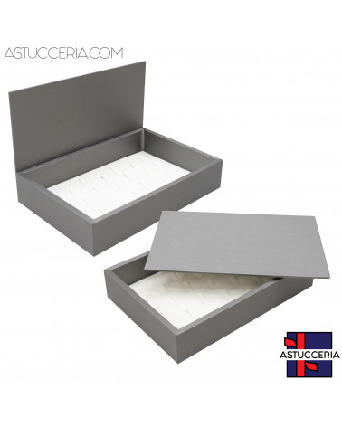 Vassoio Couvette Per Gioielli Linea TOP 260x175x50mm Similpelle Fibra Anelli Argento