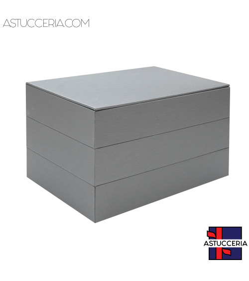 Vassoio Couvette Per Gioielli Linea TOP 260x175x50mm Similpelle Fibra 6 Cuscini Argento