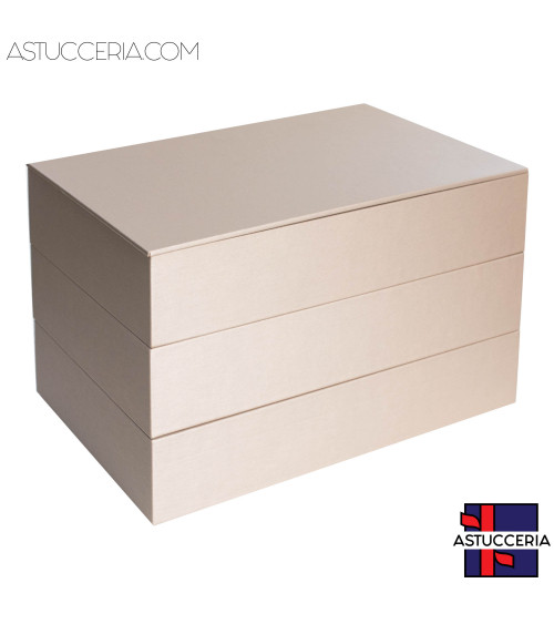 Vassoio Couvette Per Gioielli Linea TOP 260x175x50mm Similpelle Fibra 6 Cuscini Beige Oro