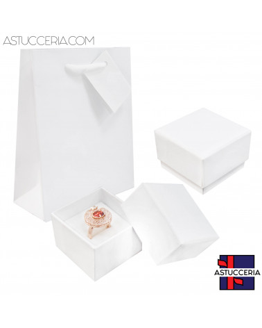 Astuccio In Cartoncino Linea AREZZO 55x55x40mm 24 pezzi + Shopper Bianco