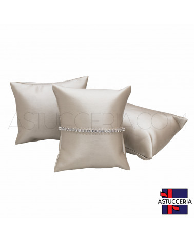 Espositore Per Bracciali Cuscinetti Imbottiti 9x10cm 6pz Similpelle Fibra Grigio/Cipria