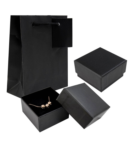 Astuccio In Cartoncino Linea AREZZO 70x70x40mm 24 pezzi Shopper Nero