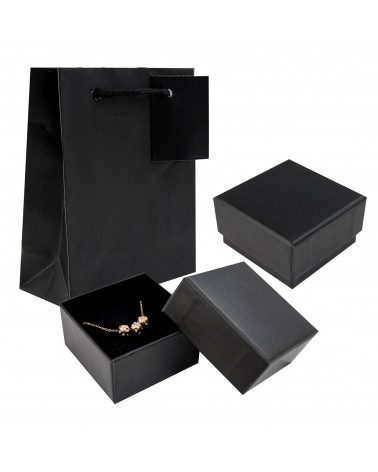 Astuccio In Cartoncino Linea AREZZO 70x70x40mm 24 pezzi + Shopper Nero