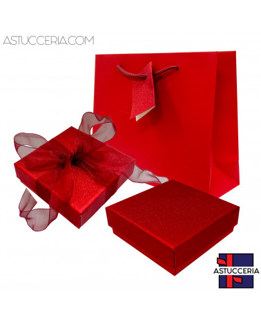 Astuccio In Cartoncino Linea TAORMINA 90x90x30mm 24 pezzi Shopper Abbinata